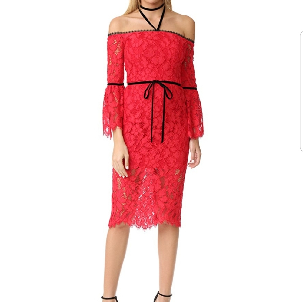Alexis Odette red lace dress,small,new